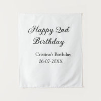 calligraphy simple minimal happy 2nd birthday