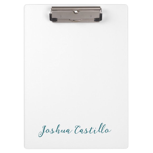 Calligraphy Simple Plain Professional Name Clipboard (Front)
