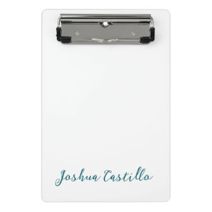 Calligraphy Simple Plain Professional Name Mini Clipboard