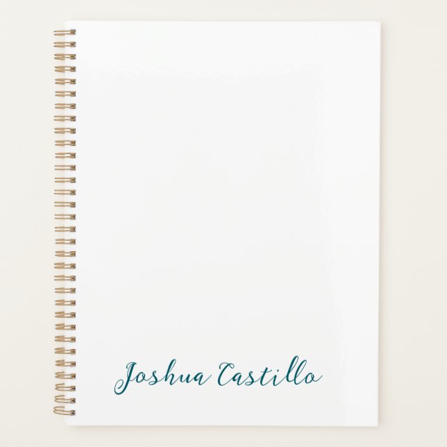 Calligraphy Simple Plain Professional Name Planner (Front)