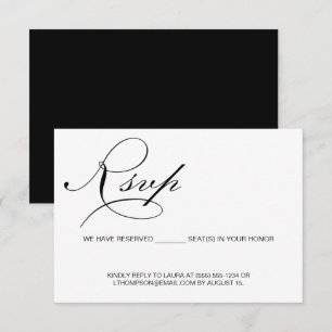 Calligraphy Simple Script Reserved Seat budget RSVP Card