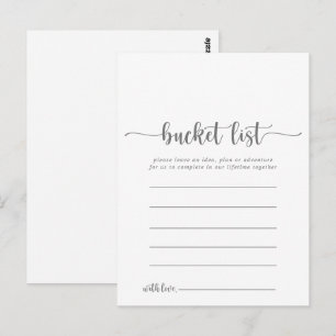 Calligraphy Simple Silver Bucket List Cards