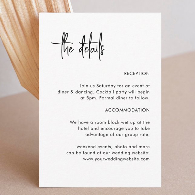 Calligraphy Simple Wedding Details  Enclosure Card (Creator Uploaded)