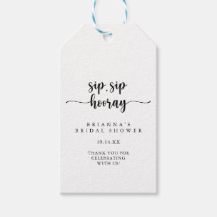 Calligraphy Sip Sip Hooray Bridal Shower  Gift Tags