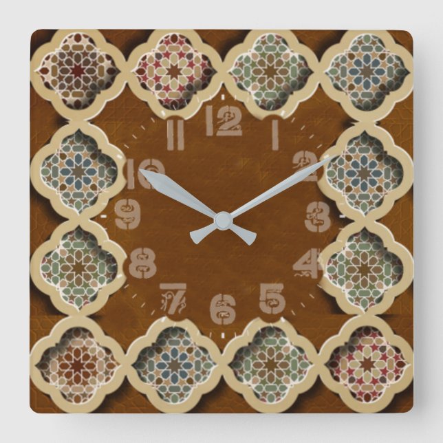 Calligraphy Square Wall Clock (Front)