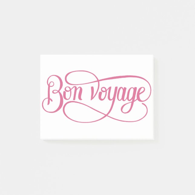 Calligraphy sticker bon voyage post-it notes (Front)