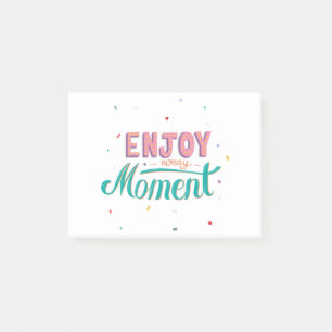 Calligraphy sticker enjoy every moment 2 Quote Post-it Notes