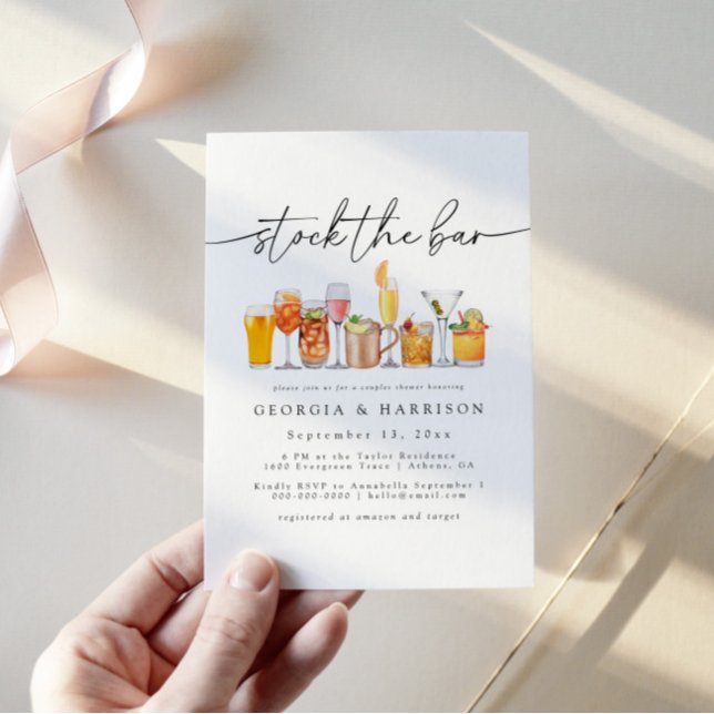 Calligraphy Stock The Bar Shower Invitation  (Creator Uploaded)