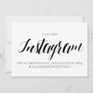 Calligraphy Style "Instagram Hashtag" Wedding Sign