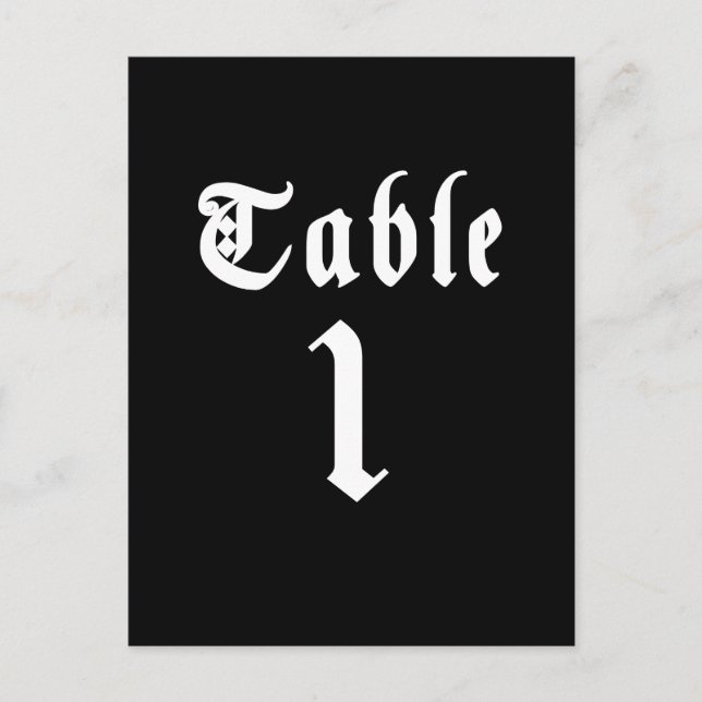 Calligraphy Table Number Postcard (Front)