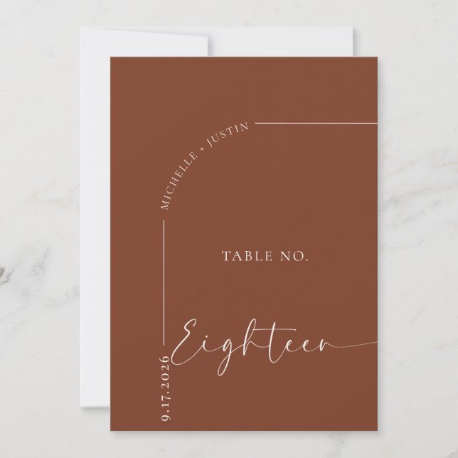 Calligraphy Table | Wedding Table Cards (Front)