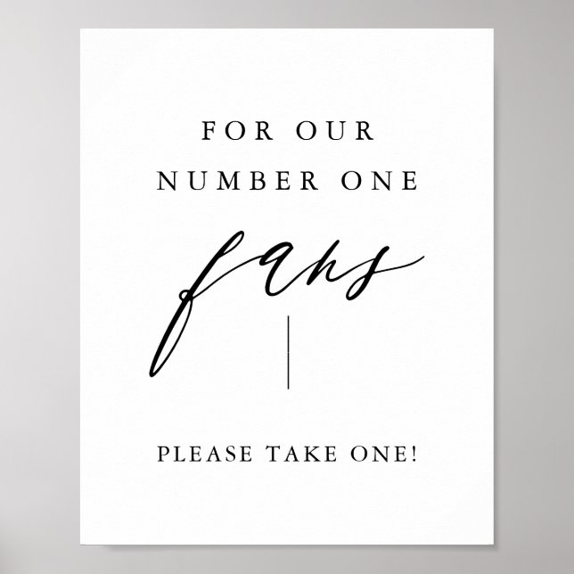 Calligraphy Take a Fan Wedding Fan Printable Sign (Front)