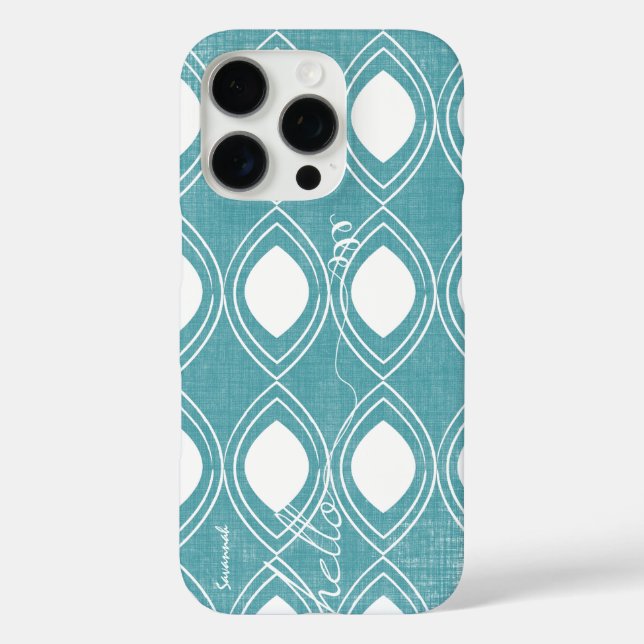 Calligraphy Teal Any Colour Personalised iPhone Case-Mate iPhone Case (Back)