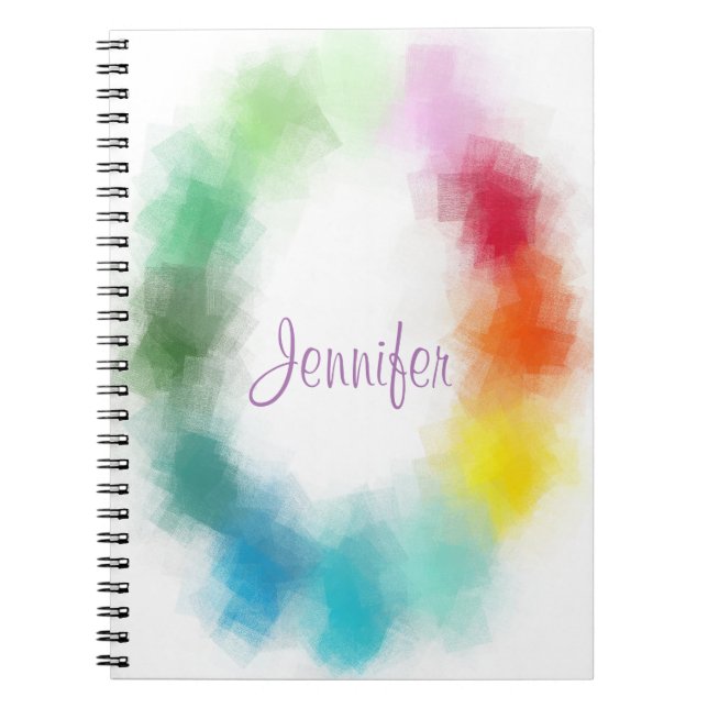 Calligraphy Template Modern Elegant Colourful Notebook (Front)