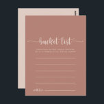 Calligraphy Terracotta Bucket List Cards<br><div class="desc">These calligraphy terracotta bucket list cards are the perfect activity for a simple wedding reception or bridal shower. The simple and elegant design features classic and fancy script typography. 

Change the wording to suit any life event. Bucket list sign is sold separately.</div>