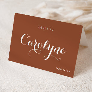 Calligraphy Terracotta Meal Choice Place Card