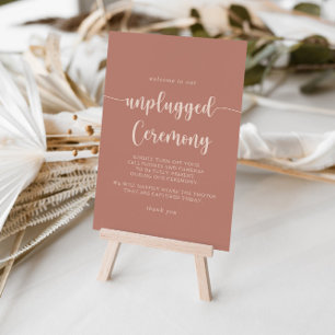 Calligraphy Terracotta Unplugged Ceremony Sign