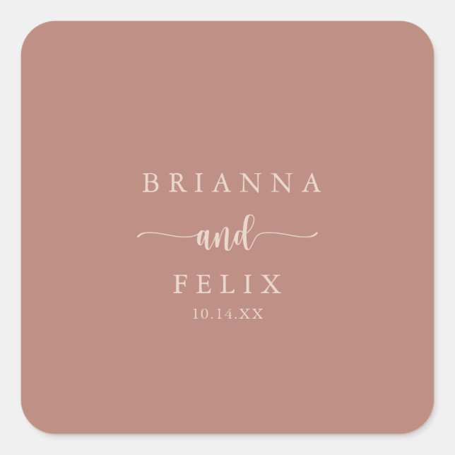 Calligraphy Terracotta Wedding Envelope Seals (Front)