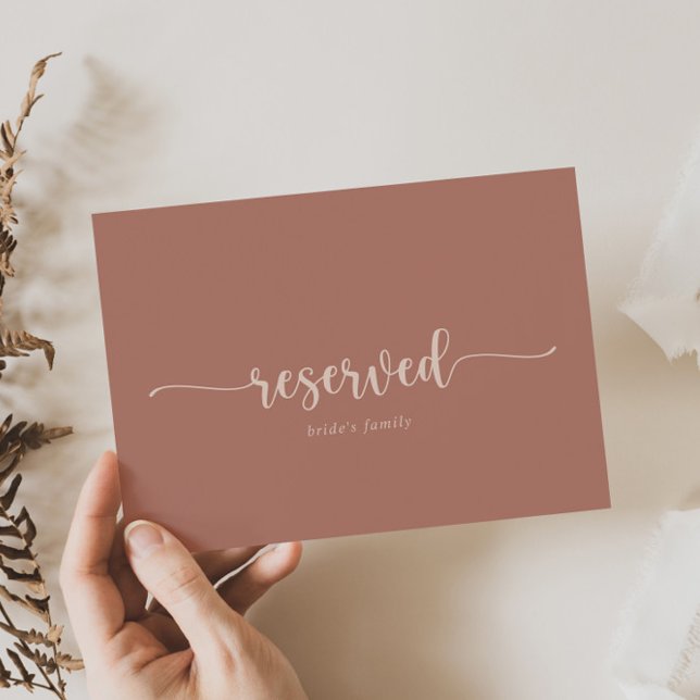 Calligraphy Terracotta Wedding Reserved Sign (Creator Uploaded)