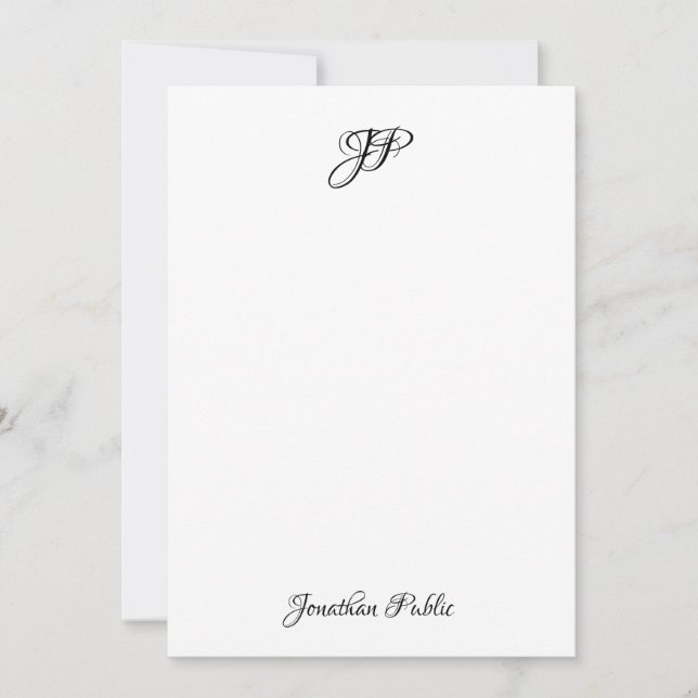 Calligraphy Text Elegant Monogram Personalised Card (Front)