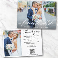 Calligraphy Thankful QR Code 2 Photo Wedding