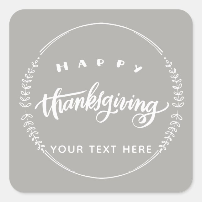 Calligraphy Thanksgiving Personalised Label (Front)