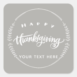 Calligraphy Thanksgiving Personalised Label