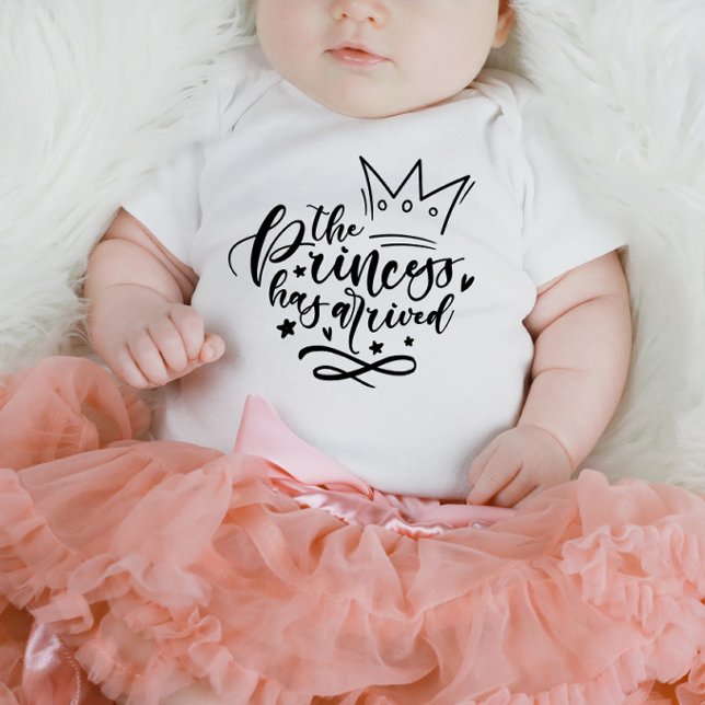 Calligraphy The Princess Has Arrived Baby Bodysuit (Creator Uploaded)