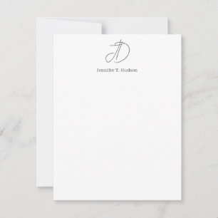 Calligraphy trendy classical monogram  card