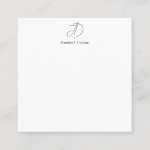 Calligraphy trendy classical monogram  enclosure card