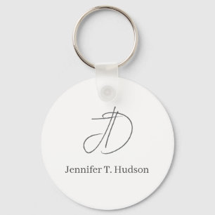Calligraphy trendy classical monogram  key ring
