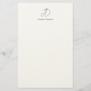 Calligraphy trendy classical monogram stationery