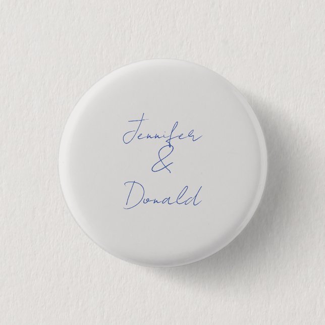 Calligraphy trendy classical plain personal names 3 cm round badge (Front)