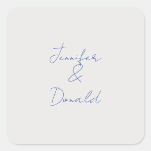 Calligraphy trendy classical plain personal names square sticker