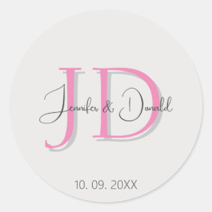 Calligraphy trendy classical script monogram classic round sticker