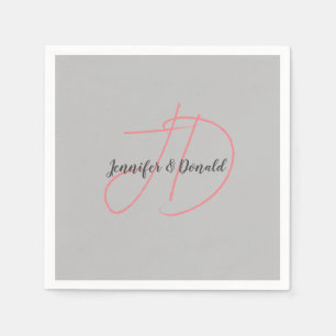 Calligraphy trendy classical script monogram napkin
