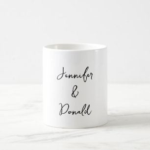 Calligraphy trendy classical script plain personal coffee mug
