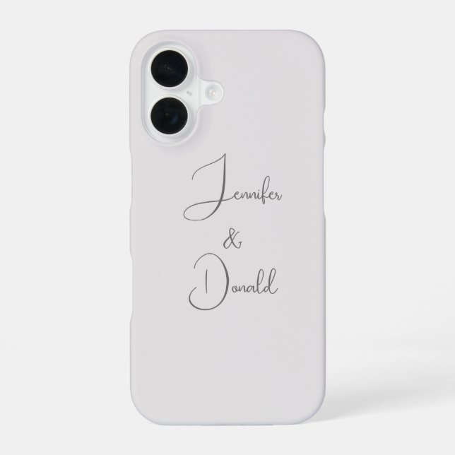 Calligraphy trendy classical script plain personal iPhone 16 case (Back)
