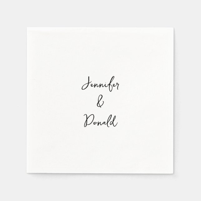 Calligraphy trendy classical script plain personal napkin (Front)