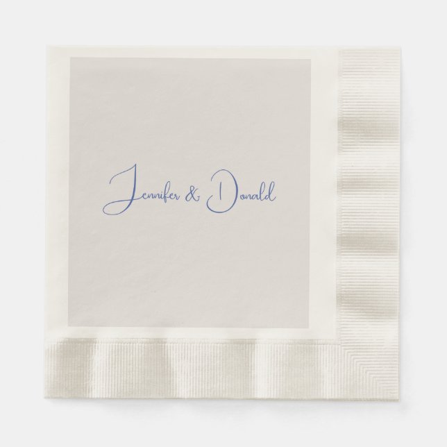 Calligraphy trendy classical script plain personal napkin (Front)