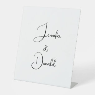 Calligraphy trendy classical script plain personal pedestal sign