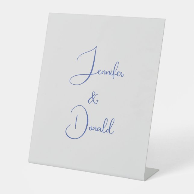 Calligraphy trendy classical script plain personal pedestal sign (Front)