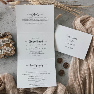 Calligraphy Trifold Letter Fold The Wedding of