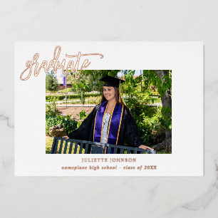 Calligraphy Two Photo Foil Graduate Announcement