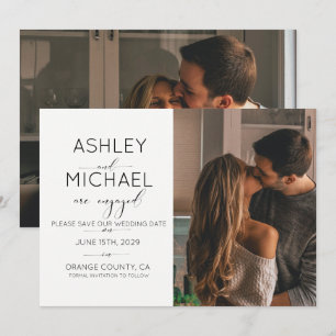 CALLIGRAPHY TYPOGRAPHY 2 Photo Save the Date Invitation