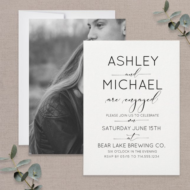 Calligraphy Typography Engagement Party Invitation (Creator Uploaded)