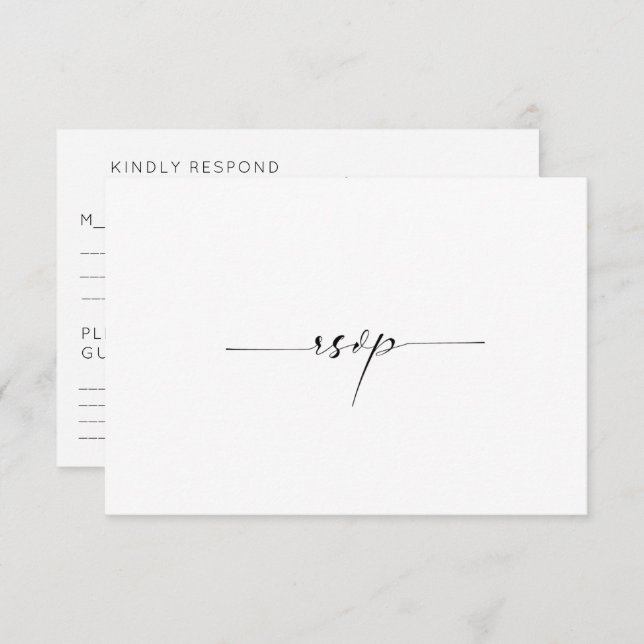 CALLIGRAPHY TYPOGRAPHY Wedding RSVP Card (Front/Back)