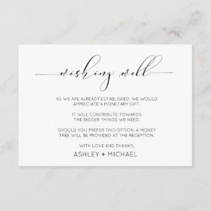 Calligraphy Typography Wedding Wishing Well Horiz. Enclosure Card