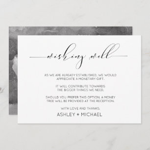 Calligraphy Typography Wedding Wishing Well Horiz. Invitation