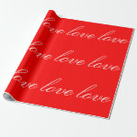 Calligraphy Unique Red White Love Wedding Wrapping Paper<br><div class="desc">You can easily change the fonts and colours. You can also add your logo and the background image as you like.</div>